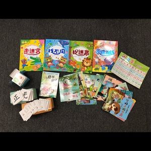 Chinese picture books kids learning Chinese tools characters cards numbers